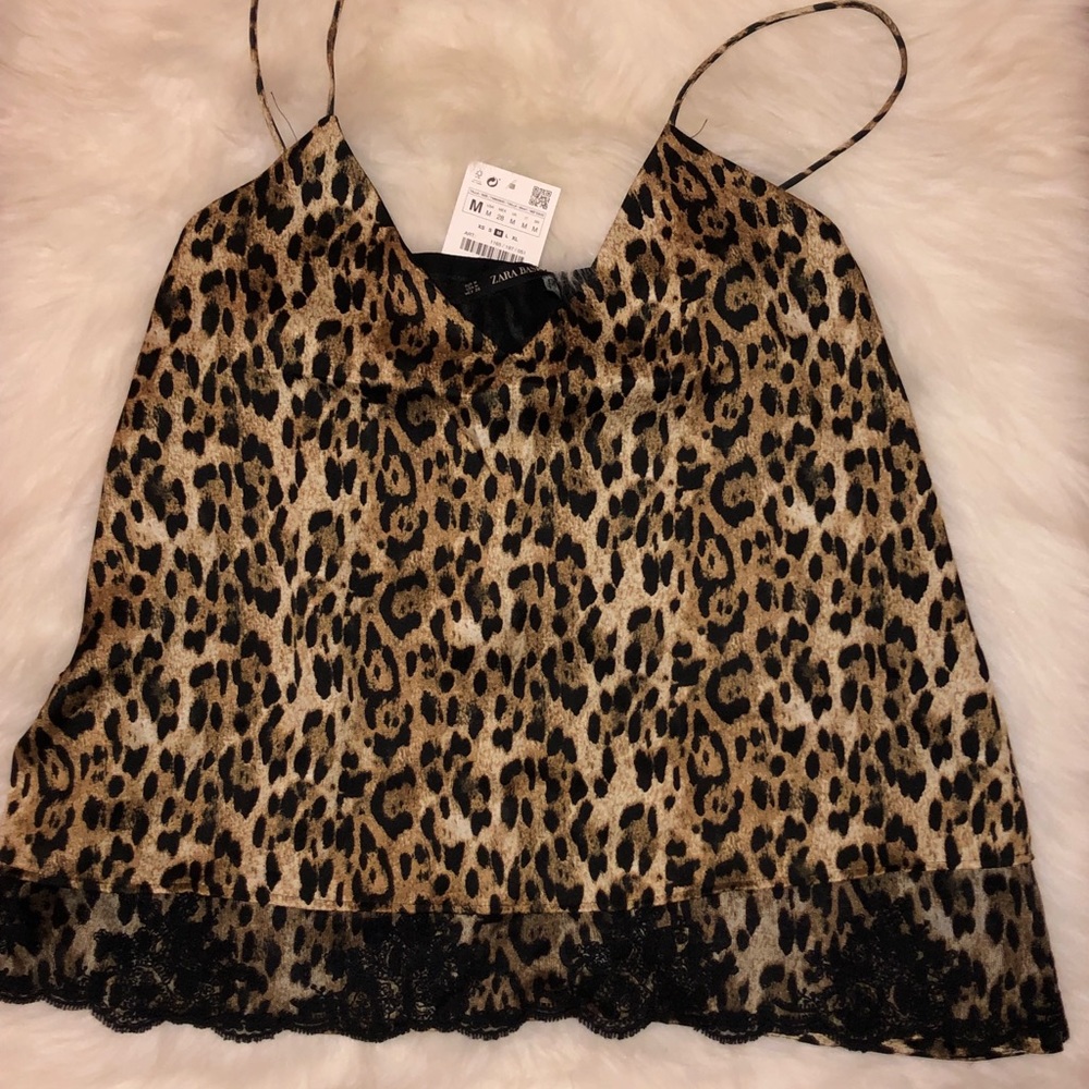 NWT Zara leopard print strapped top 🖤 - Picture 2 of 4